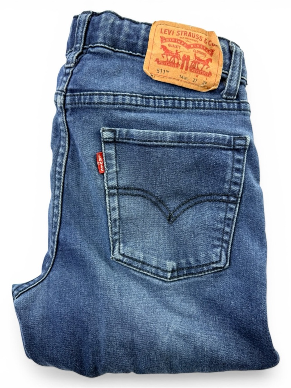 Levi’s 511 Slim Fit Jeans Boys 14 Reg 27x29 Medium Wash Denim Pants
